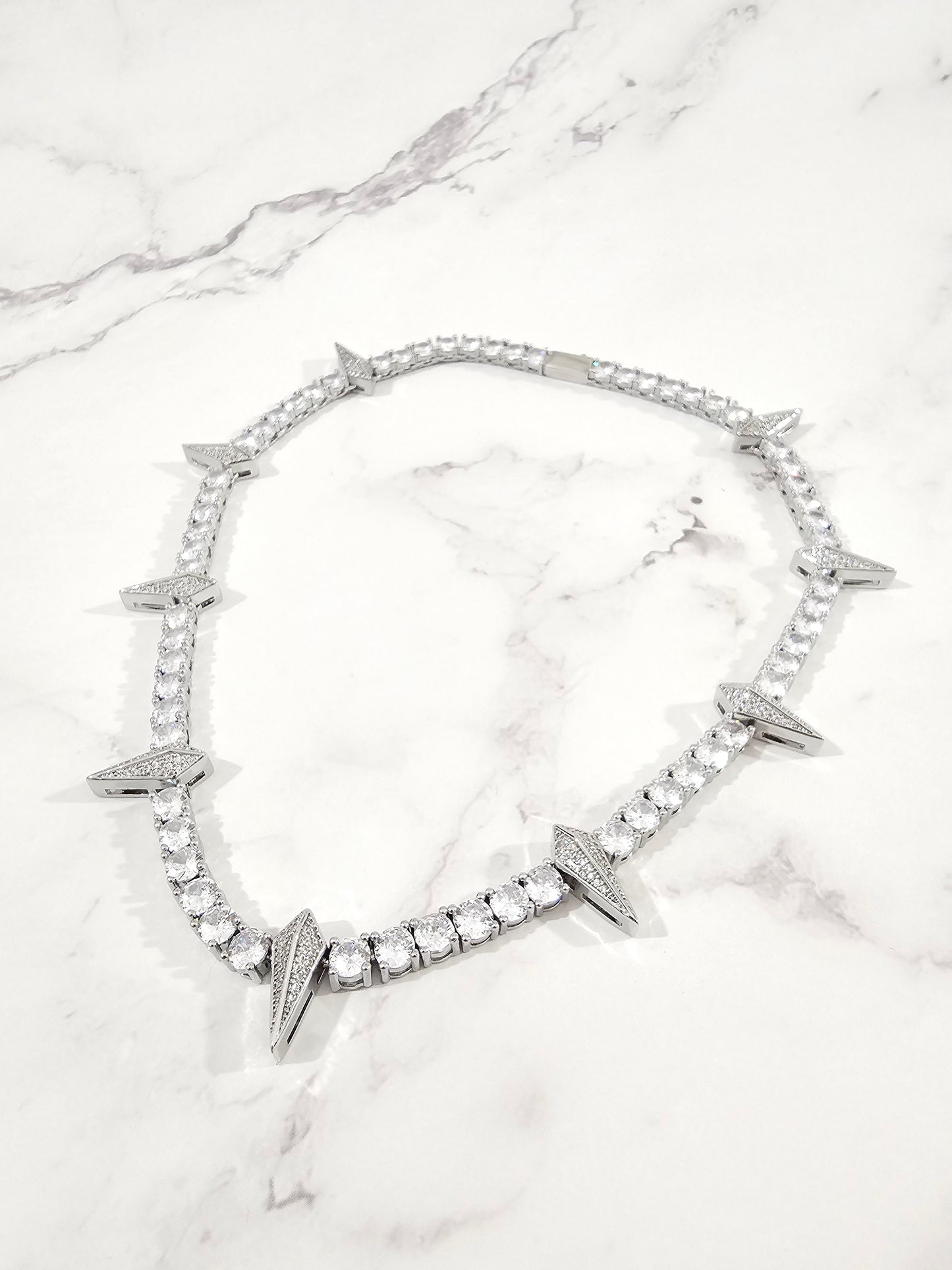 Cubana Plateada Picos - Zirconias