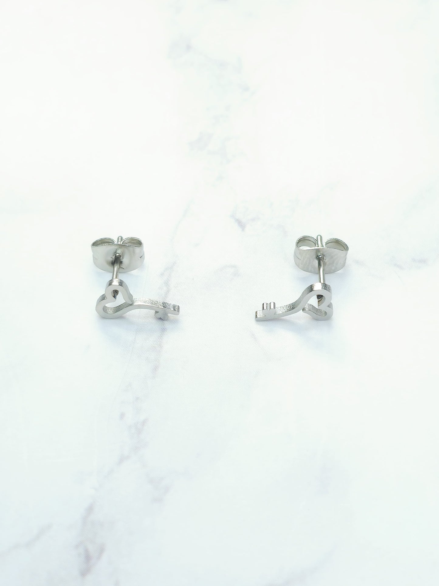 Juego Collar Llave Corazon - Plateado