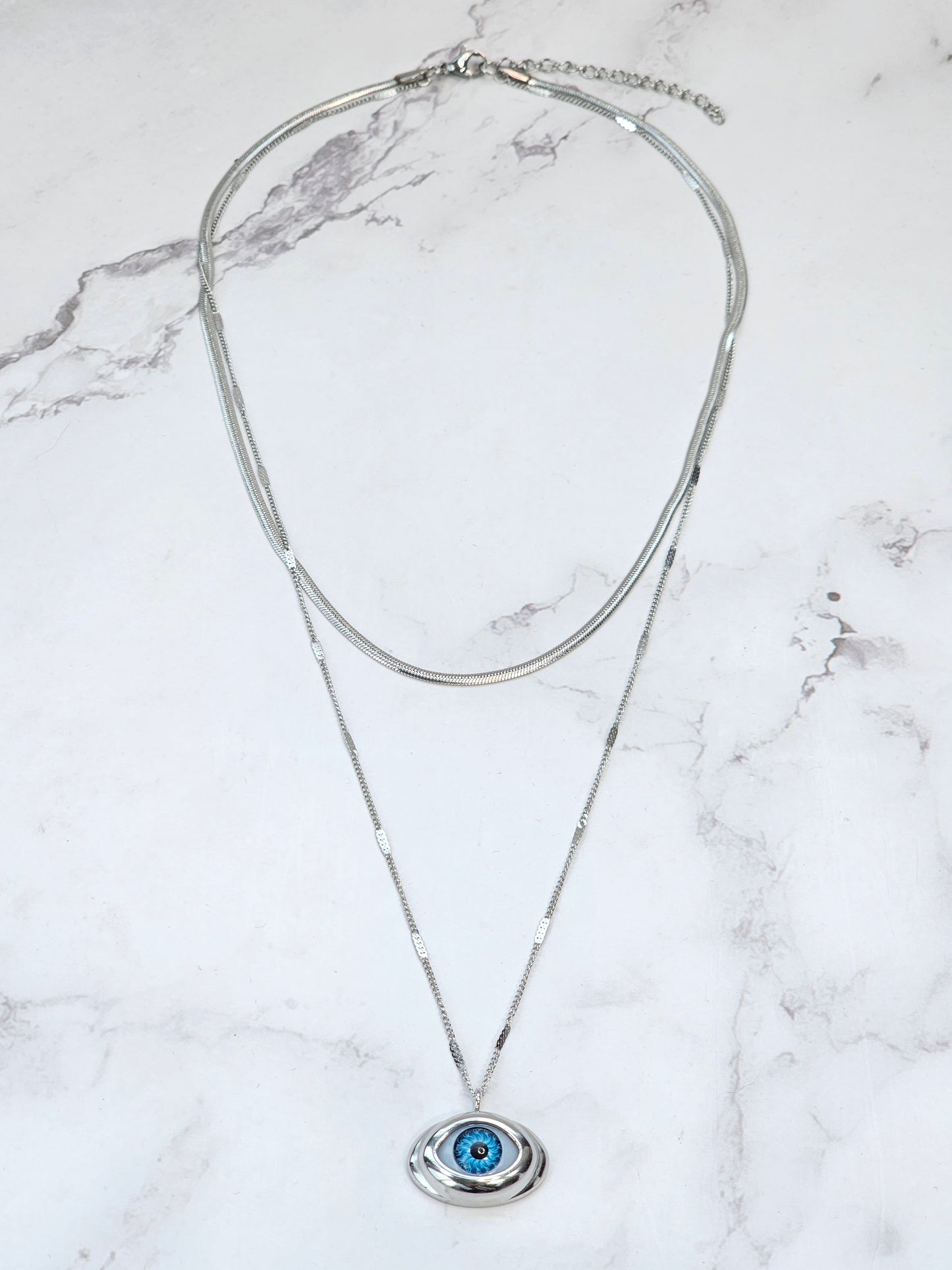 Collar Doble - Ojo Azul