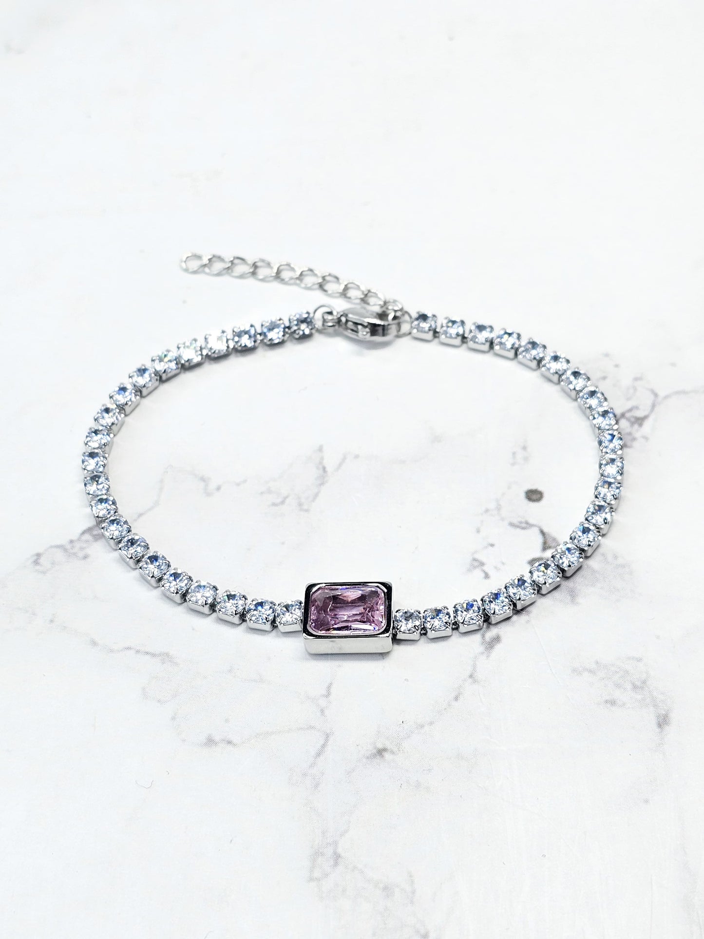 Pulsera Zirconia - Rosa