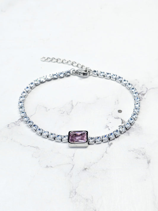 Pulsera Zirconia - Rosa