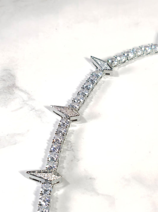 Cubana Plateada Picos - Zirconias